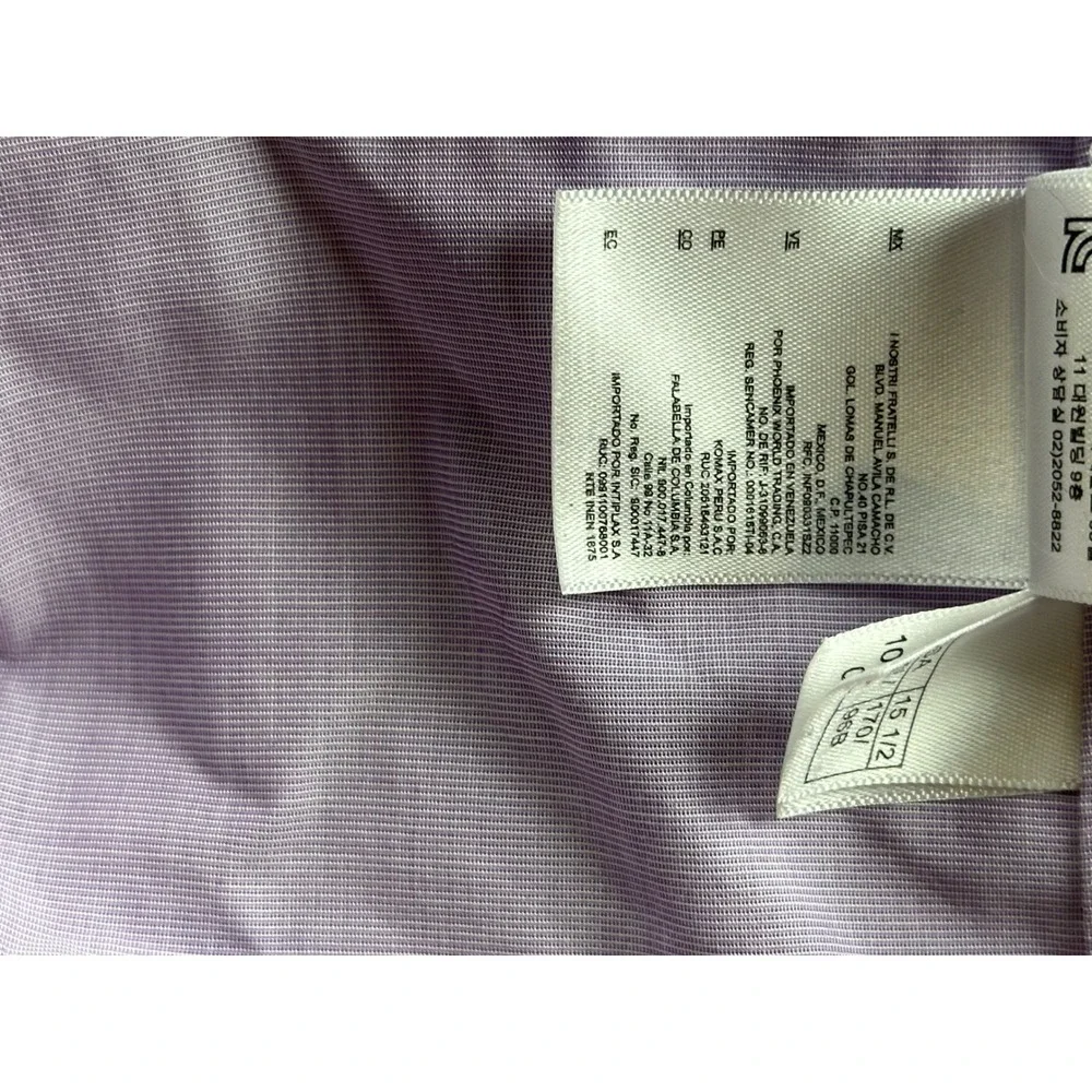 Brooks Brothers Dress Shirt Mens 15.5 35 Regent Purple Supima 100% Cotton‎